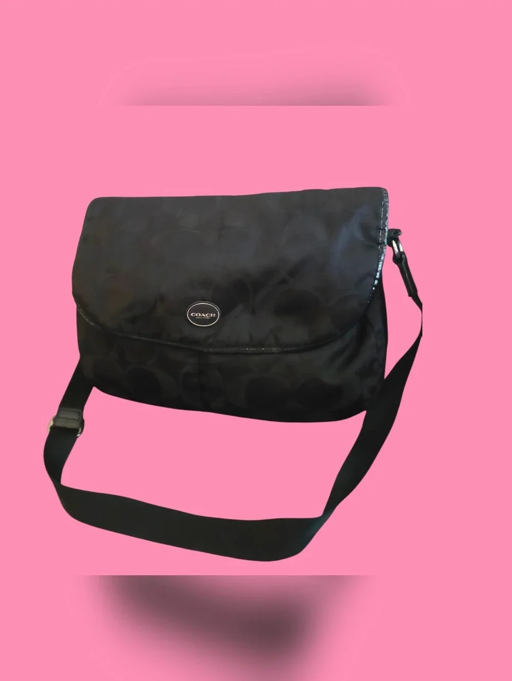 Coach Black Signature Messenger Bag